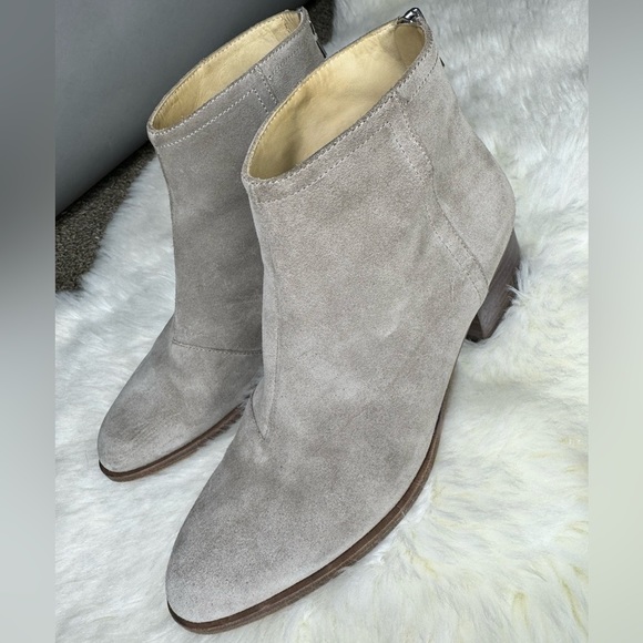 Rag & Bone Suede Wesley Ankle Boots Block Heel Bootie Grey Gray Size 38.5 8.5 US - Picture 8 of 13